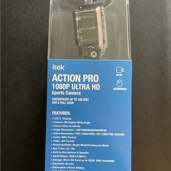 Itek Action Pro Waterproof Camera w/9 Accessories - Picture 3 of 4